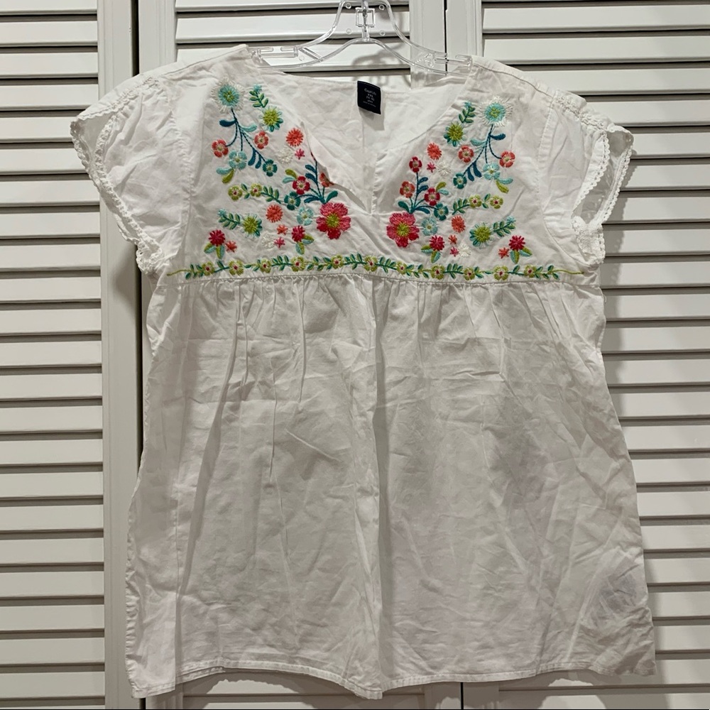 Gap Kids Girls Plus Embroidered Cotton Top Tunic XXL Plus (14-16) 14+ 16+ EUC